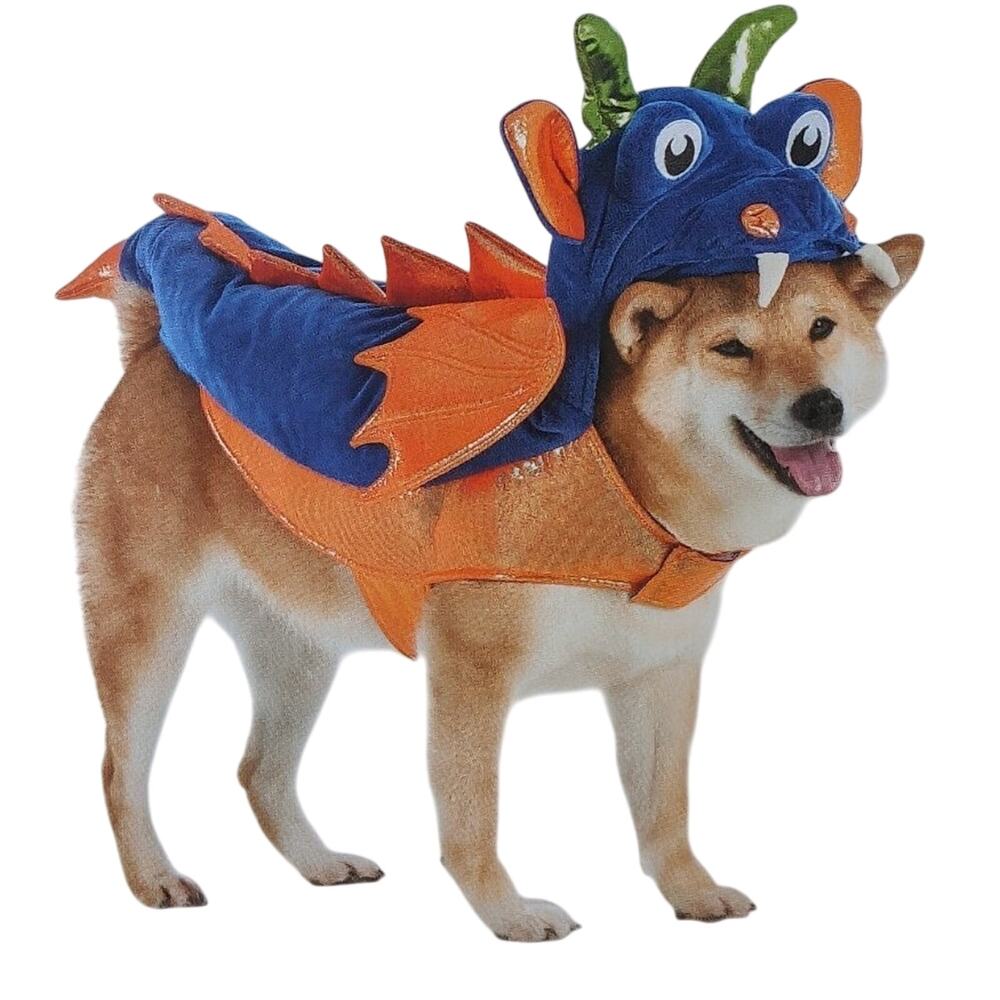 NWT Plush Halloween Dog Costume Monster Blue Orange Medium Beagle Corgi (F-39)